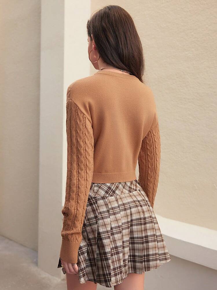 Women's Round Neck Long Sleeve Knit Pullover Fall Winter Sweater