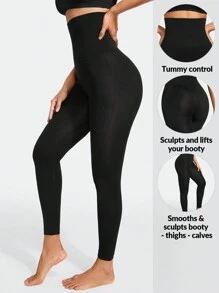 SHEIN Shape Pantalones De Cintura Alta Para Mujer Que Controlan El Abdomen Y Adelgazan