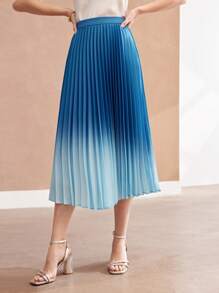 MOTF PREMIUM WOVEN WOMEN'S OMBRE PLEATED SKIRT,SUMMER OUTFITS