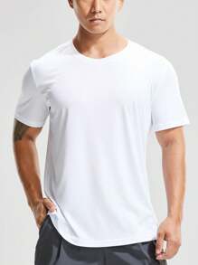 Manfinity Sport Corelite Men'S Letter Print Short Sleeve Athletic T-Shirt Workout Tops
