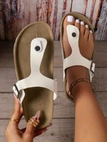 Dép xỏ ngón nữ có dây đeo đàn hồi có thể điều chỉnh, thoải mái, bền và chống trượt - trắng - Xem 5