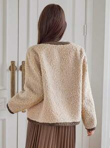 DAZY Women'S Color Block Plush Jacket