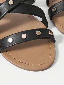 Styleloop Women's Flat Sandals - Black - View 5