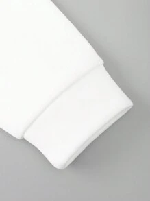 Manfinity Homme Áo nỉ cổ tròn in hình trái tim cho nam giới Loose Fit - trắng - Xem 6