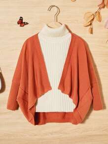 SHEIN 女童優雅寬鬆長袖開襟衫