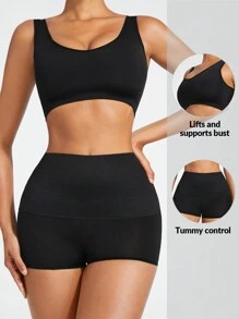 Shapelle Forme Women's Crop Top & Skirt & Body Shaper Set