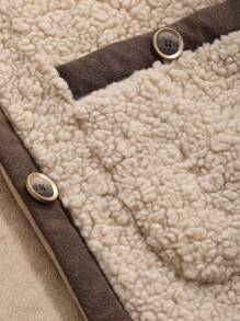 DAZY Women'S Color Block Plush Jacket