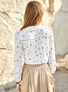 Bohemela 女款度假打結花卉印花女襯衫 - 彩色 - 查看 3