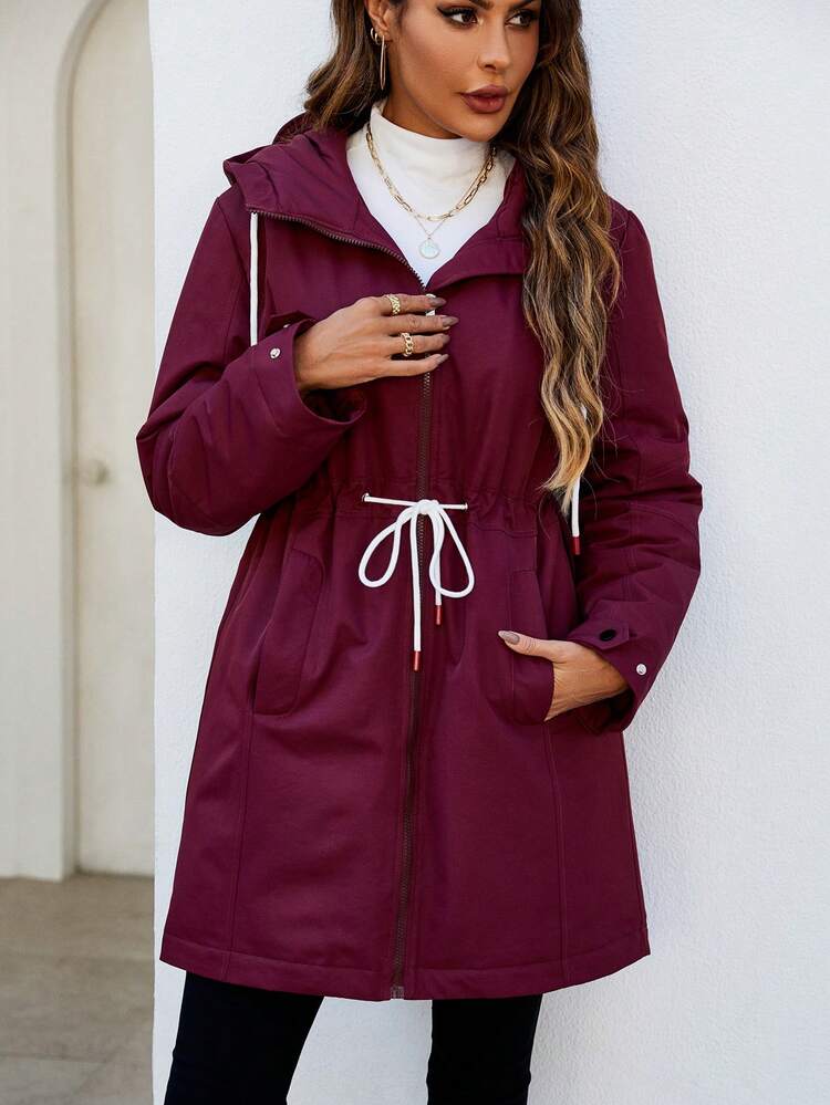 Drawstring Hooded Padded Padded Coat Clothes Winter