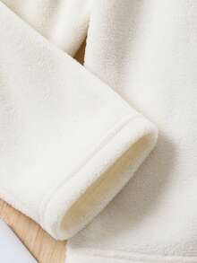 男童長袖翻領上衣和褲子家居服套裝 - 白色 - 查看 3