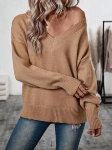 SHEIN LUNE V-hals Oversized Mouw Truien