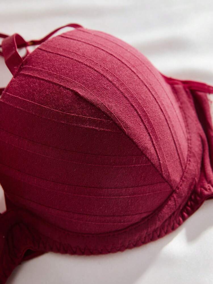 Women's Contrast Mesh Bra & Brief Lingerie Set