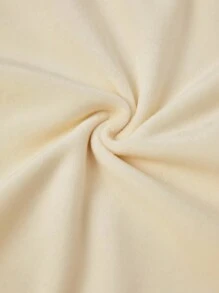 小女孩的卡通熊刺繡下肩毛絨家居服套裝 - 杏色 - 查看 3