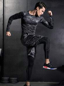 Conjunto Deportivo De 3 Piezas Para Hombre Con Gráficos De Letras, Traje Atlético, Chándal - Multicolor - Ver 3