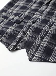 Manfinity Mode Men'S Plus Size Checked Suit Vest