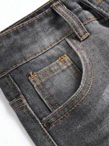 Teen Boy Fashionable Distressed Jeans - Grey - View 3