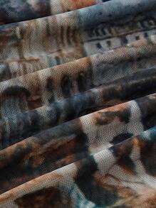 SHEIN MOD Off Shoulder Floral Flare Sleeves Top - Multicolor - View 4