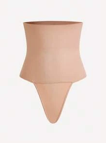 SHAPORA 女修身羅紋家居褲 - 杏色 - 查看 3