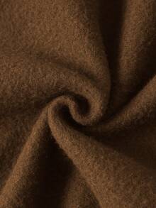 SHEIN EZwear Áo nỉ trùm đầu in hình bướm và mặt trăng có lót nhiệt cho nữ - Cà phê nâu - Xem 3