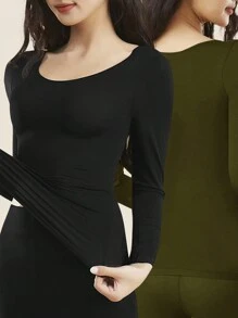 SHEIN MOOSTA 大尺寸圓領高彈t卹套裝(3件) - 彩色 - 查看 4