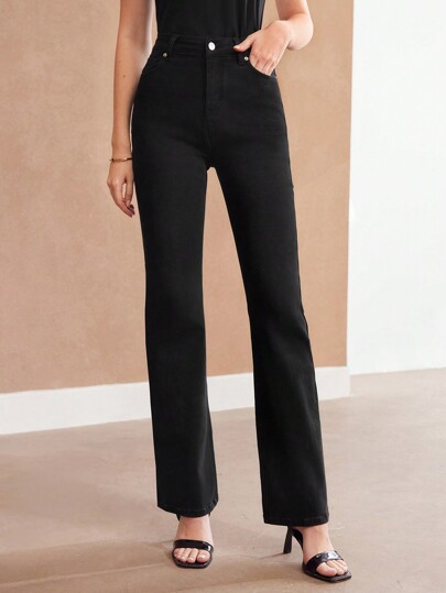 MOTF PREMIUM SIMPLE SLANT POCKET FLARED JEANS