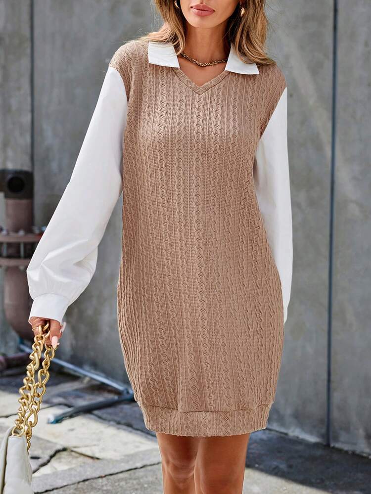 Women'S Colorblock 2 In 1 Dress