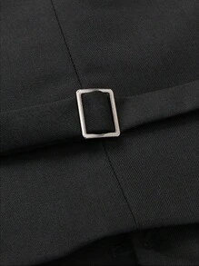 Classic Button-Front Vest For Tween Boys, Perfect For Back-To-School, Formal Occasions In Spring, Autumn And Winter - Black - View 6