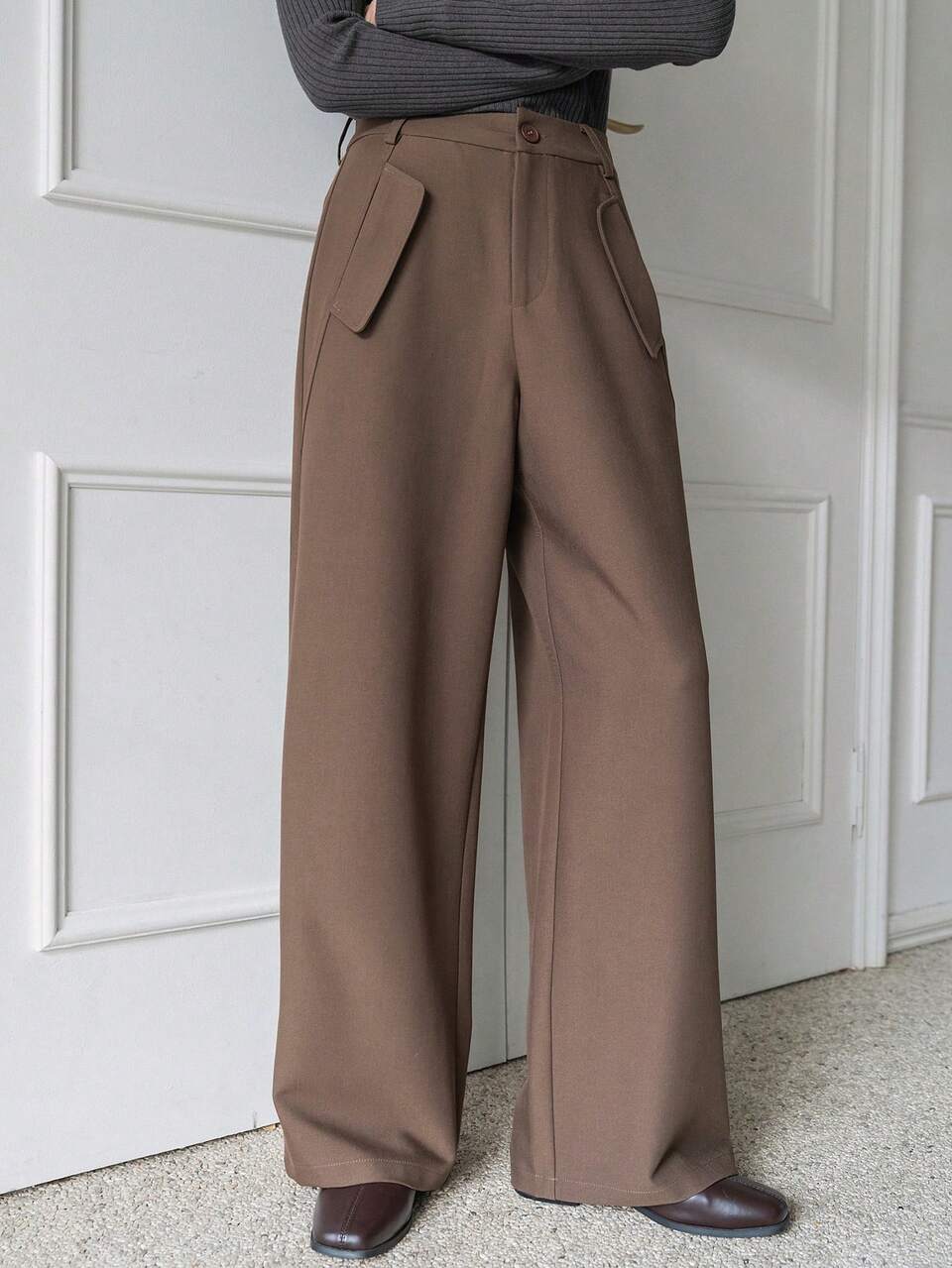 Women's Solid Color Suit Pants Business Attire School