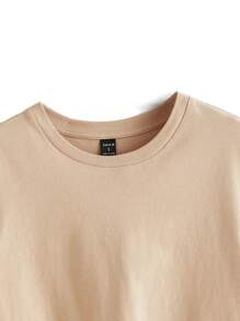 SHEIN Camiseta corta de artista de 100% algodón - Albaricoque - Ver 3