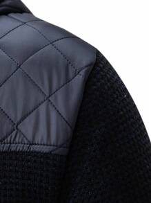 Manfinity Homme Nam Chần Bảng Dây kéo Khép kín Dây rút áo có mũ Áo len Mở Áo len - màu đen - Xem 5