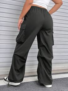 SHEIN EZwear Plus Flap Pocket Side Cargo Pants