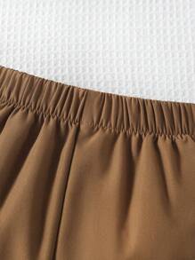 SHEIN Young Boy 3pcs/Set Long Sleeve Shirt, Striped Trim V-Neck Vest, And Pants Outfit