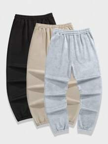 男士鬆身純色束口運動褲 - 彩色 - 查看 3