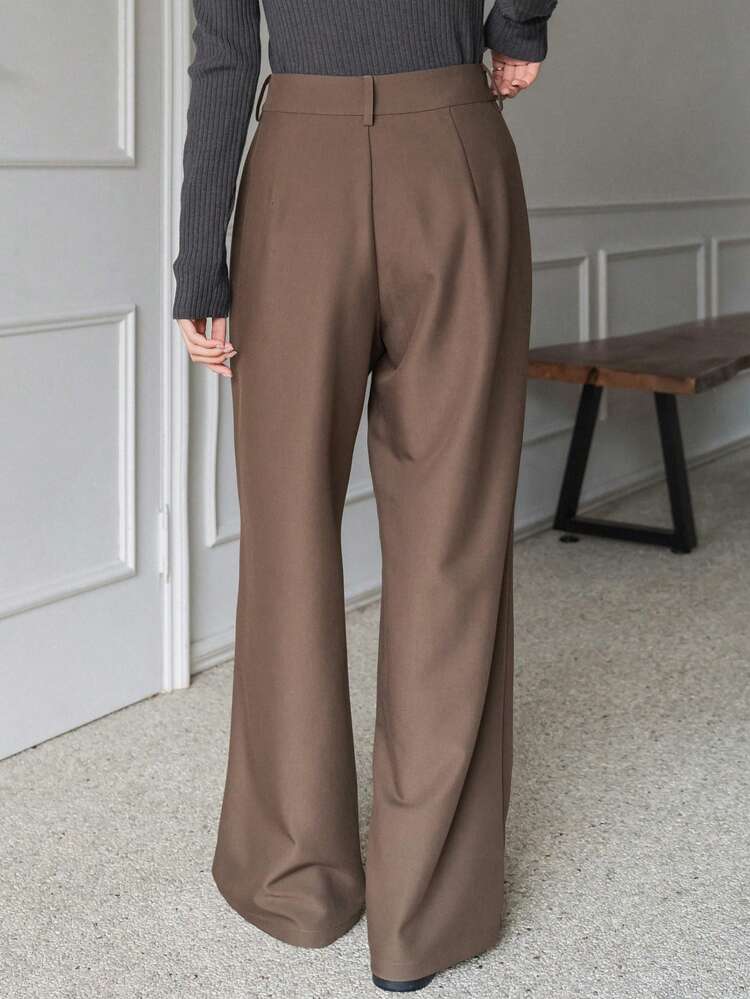 Women's Solid Color Suit Pants Business Attire