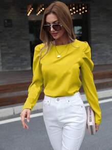 SHEIN Clasi Tie Back Gigot Sleeve Top