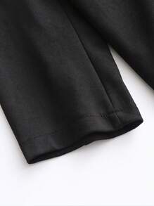 SHEIN LUNE Plus Size Women's Patchwork Fringe Long Sleeve Coat Fall Cloth For Women - Black - View 6