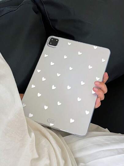 Maryam Alam Artist Girlcore 透明心形图案平板电脑保护套，节日，爱情情人节