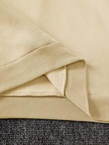 男士標語印花連帽衫 - 杏色 - 查看 3