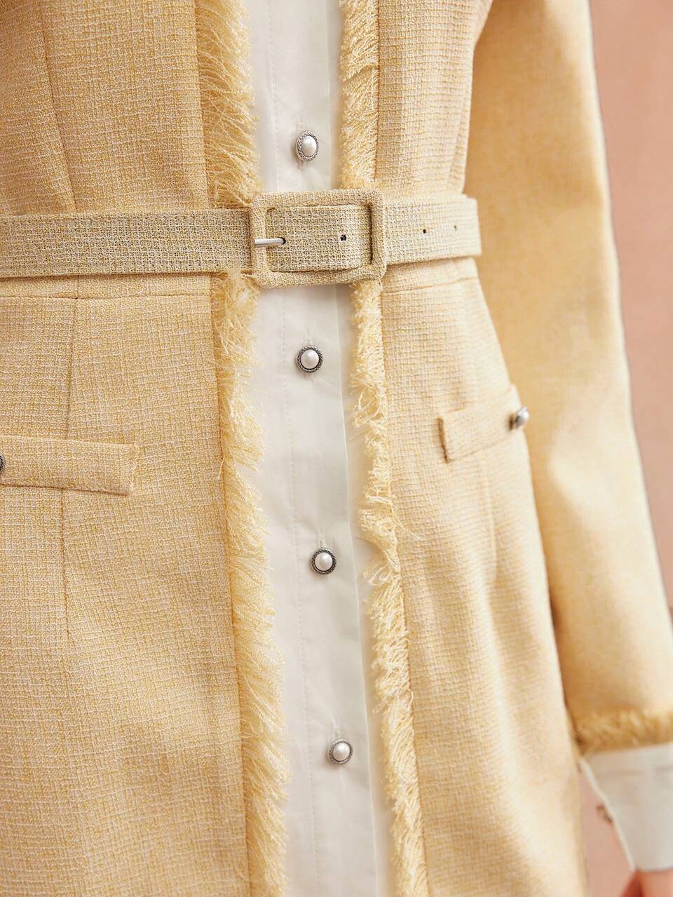 CONTRAST TRIM BUTTON FRONT SHIRT DRESS WITHOUT BELT