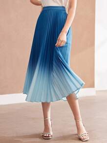 MOTF PREMIUM WOVEN WOMEN'S OMBRE PLEATED SKIRT,SUMMER OUTFITS