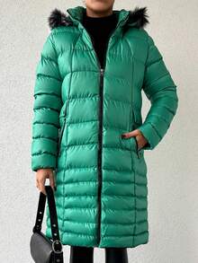 女有領連帽服 - 綠色 - 查看 5