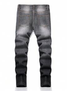 Teen Boy Fashionable Distressed Jeans - Grey - View 2