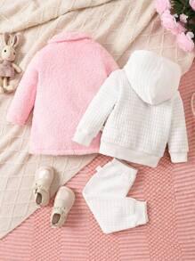 Baby Girls' Long Sleeve Hoodie And Teddy Coat Set - Multicolor - View 2