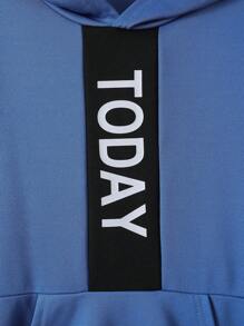 Tween 男孩字母印花運動衫和緊身褲兩件套 - 藍色 - 查看 6