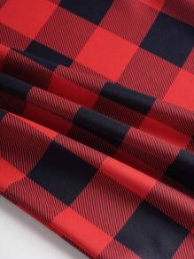 INAWLY Women's Wide Leg Printed Check Pants - Multicolor - View 6