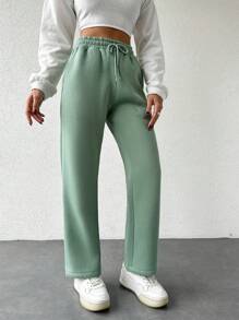 EURMUSE Women'S Drawstring Waist Sweatpants - Mint Green - View 5