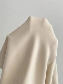 SHEIN Privé 女士純色鈕扣設計喇叭褲 - 杏色 - 查看 7