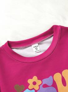 SHEIN Sweat-shirt Décontracté À Imprimé De Lettres De Style Urbain Pour Adolescentes