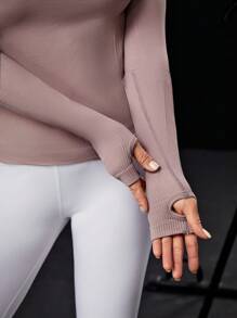 Daily&Casual Áo nỉ thể thao không đường may - Bụi hồng - Xem 7