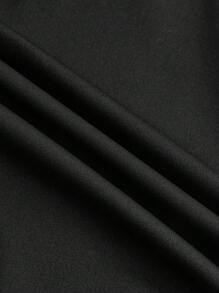 SHEIN 少女款針織純色大圓領後交叉空心連衣裙 - 黑色 - 查看 6